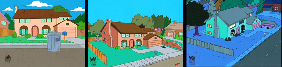 Collector´s Portfolio: Original handgezeichnete Cels vom Simpsons Haus